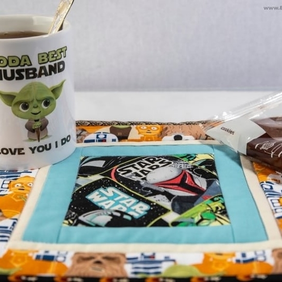 Handmade Star Wars Mandolorian mug rug - Picture 2 of 3